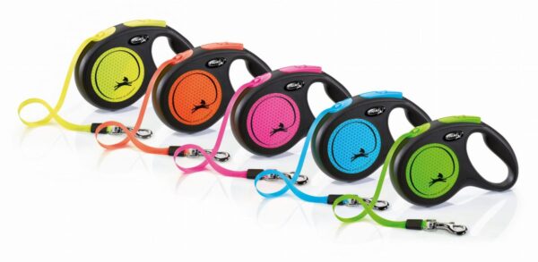FLEXI New Neon S juostinis pavadėlis šunims iki 15 kg 5 m oranžinis