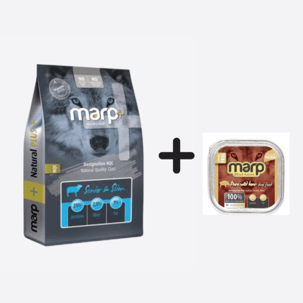 Marp Natural Plus senior slim 12kg + konservai 100g