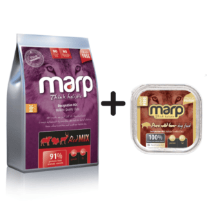 Marp Red Mix holistinis maistas šunims 12kg + konservai 100g
