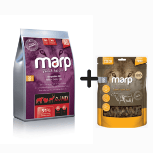 Marp Red Mix holistinis maistas šunims 17kg + skanėstai 120g