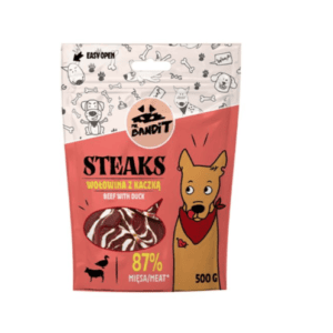 Mr. Bandit Steaks skanėstai šunims su jautiena ir antiena