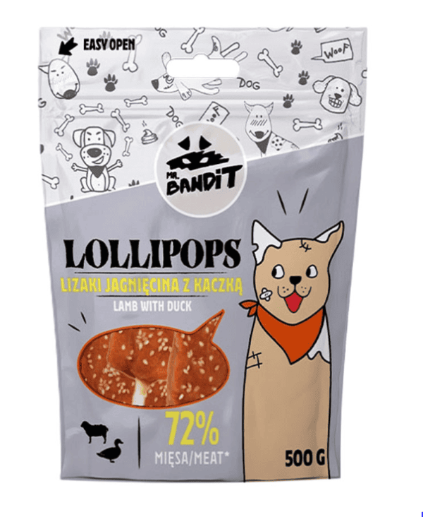 Mr Bandit Lollipops su ėriena ir antiena 500 g