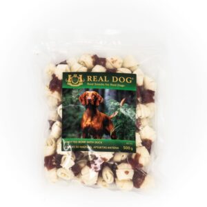 REAL DOG SNACKS Kaulas su mazgais, apsuktas antiena 500g