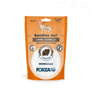 FORZA10 MonoSnack Sensitive Adult skanėstai šunims su ėriena 80g