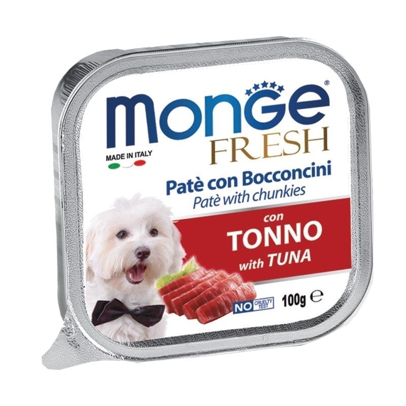 Monge Fresh paštetas šunims su tuno gabalėliais 100g Monge Fresh paštetas šunims su tuno gabalėliais 100g
