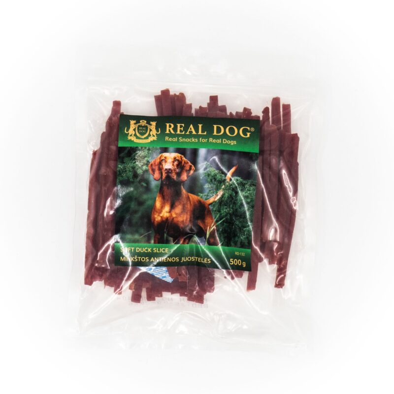 REAL DOG SNACKS Minkštos antienos juostelės 500g REAL DOG SNACKS Minkštos antienos juostelės 500g