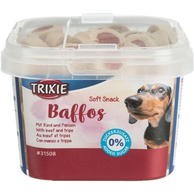 TRIXIE Skanėstai šunims Soft Snack Baffos su jautiena žarnokais, 140 g TRIXIE Skanėstai šunims Soft Snack Baffos su jautiena žarnokais, 140 g