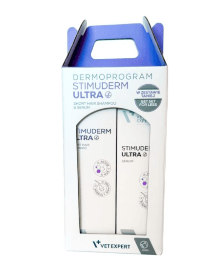 VetExpert STIMUDERM ULTRA šampūnas+serumas trumpaplaukiams VetExpert STIMUDERM ULTRA šampūnas+serumas trumpaplaukiams