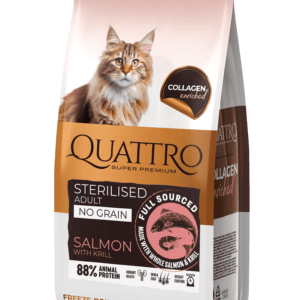Quattro collagen sterilised salmon sausas maistas katėms su lašiša ir krilium 1,5kg