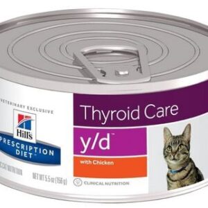 Gyvūnų prekės 16 HILL'S PRESCRIPTION DIET Thyroid Care Feline y/d šlapias kačių ėdalas su vištiena 156 g
