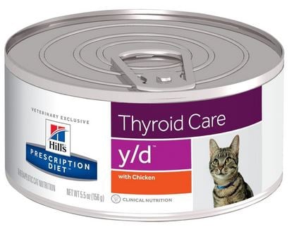 hils HILL'S PRESCRIPTION DIET Thyroid Care Feline y/d šlapias kačių ėdalas su vištiena 156 g