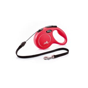 Flexi Classic M raudonas virvinis pavadėlis šunims iki 20 kg 5 m