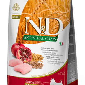 ARMINA N&D ANCESTRAL GRAIN DOG Dry Chicken Spelt Oats&Pomegranate SENIOR MINI 2,5KG