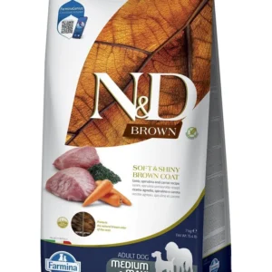 FARMINA N&D BROWN DOG Dry Lamb Spirulina&Carrot ADULT MED&MAX 7 kg