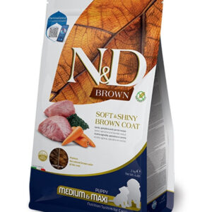 FARMINA N&D BROWN DOG Dry Lamb Spirulina&Carrot PUPPY MED&MAX 2 kg