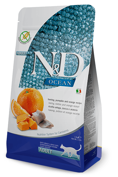 FARMINA N&D OCEAN CAT Dry Herring Pumpkin&Orange ADULT 1.5 kg FARMINA N&D OCEAN CAT Dry Herring Pumpkin&Orange ADULT 1.5 kg