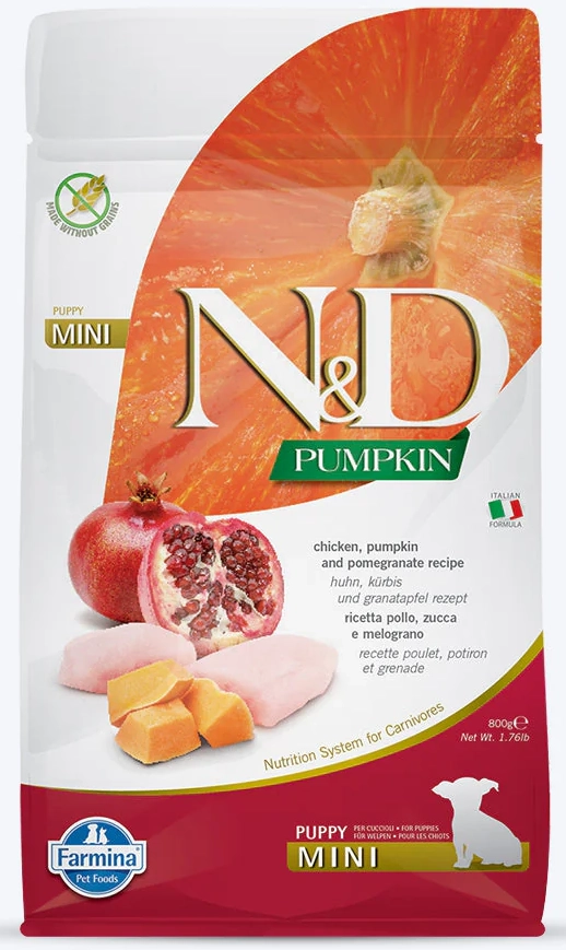 FARMINA N&D PUMPKIN DOG Dry Chicken&Pomegranate PUPPY MINI 800 g FARMINA N&D PUMPKIN DOG Dry Chicken&Pomegranate PUPPY MINI 800 g