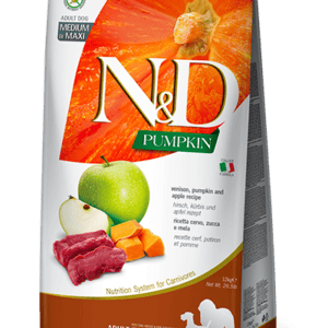FARMINA N&D PUMPKIN DOG Dry Venison&Apple ADULT MEDIUM MAXI 12 kg