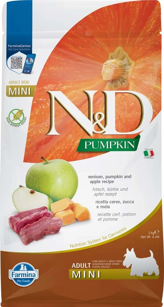 FARMINA N&D PUMPKIN DOG Dry Venison&Apple ADULT MINI 2 kg FARMINA N&D PUMPKIN DOG Dry Venison&Apple ADULT MINI 2 kg