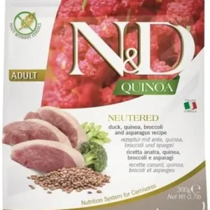 FARMINA N&D QUINOA CAT Dry NEUTERED Duck Broccoli&Asparagus ADULT 300 g
