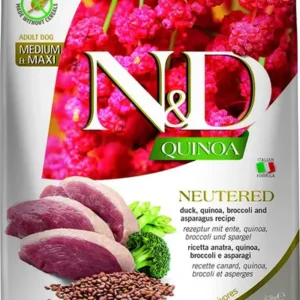FARMINA N&D QUINOA DOG Dry NEUTERED Duck Broccoli&Asparagus ADULT MED&MAX 2,5 kg