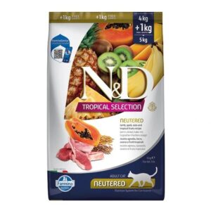 FARMINA N&D TROPICAL SELECTION CAT Dry Lamb Spelt Oats NEUTERED 4+1 kg