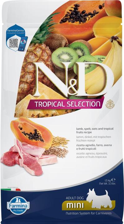 FARMINA N&D TROPICAL SELECTION DOG Dry Lamb ADULT MINI 1,5 kg FARMINA N&D TROPICAL SELECTION DOG Dry Lamb ADULT MINI 1,5 kg