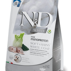 FARMINA N&D WHITE DOG Dry Sea Bass Spirulina&Fennel PUPPY MINI