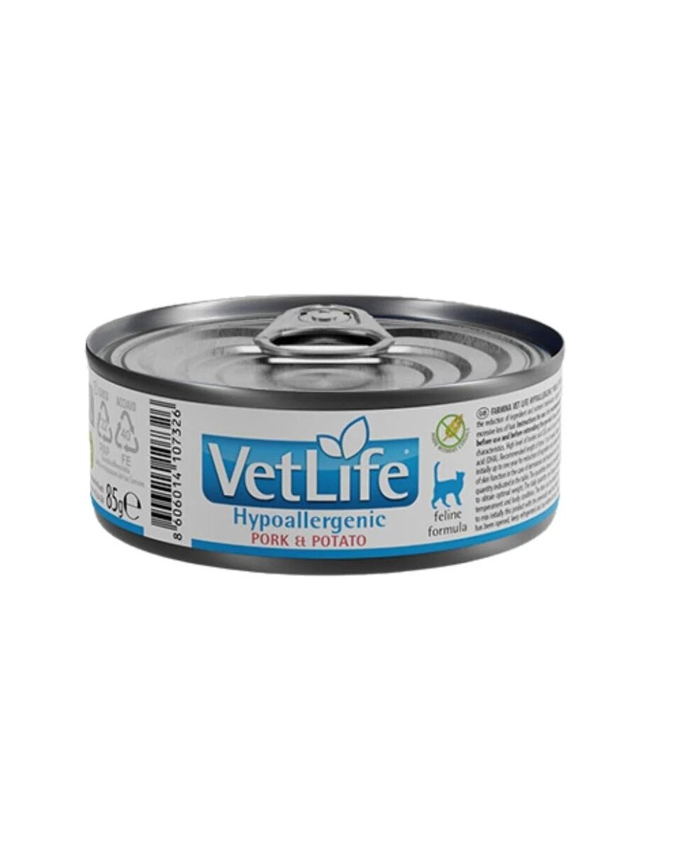 FARMINA VET LIFE CAT Wet HYPOALLERGENIC Pork&Potato 85 g x 6vnt FARMINA VET LIFE CAT Wet HYPOALLERGENIC Pork&Potato 85 g x 6vnt