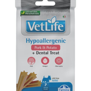 FARMINA VET LIFE HYPOALLERGENIC Pork&Potato skanėstai šunims ADULT MINI 60 g