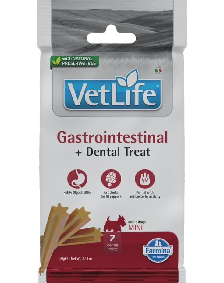 FARMINA VET LIFE GASTROINTESTINAL ADULT MED&MAX 100 g skanėstai dantims FARMINA VET LIFE GASTROINTESTINAL ADULT MED&MAX 100 g skanėstai dantims