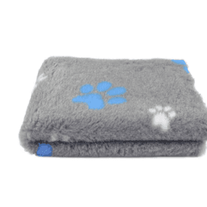 VetBed patiesalas 100x75 pilkas su baltom mėlynom pėdutėm