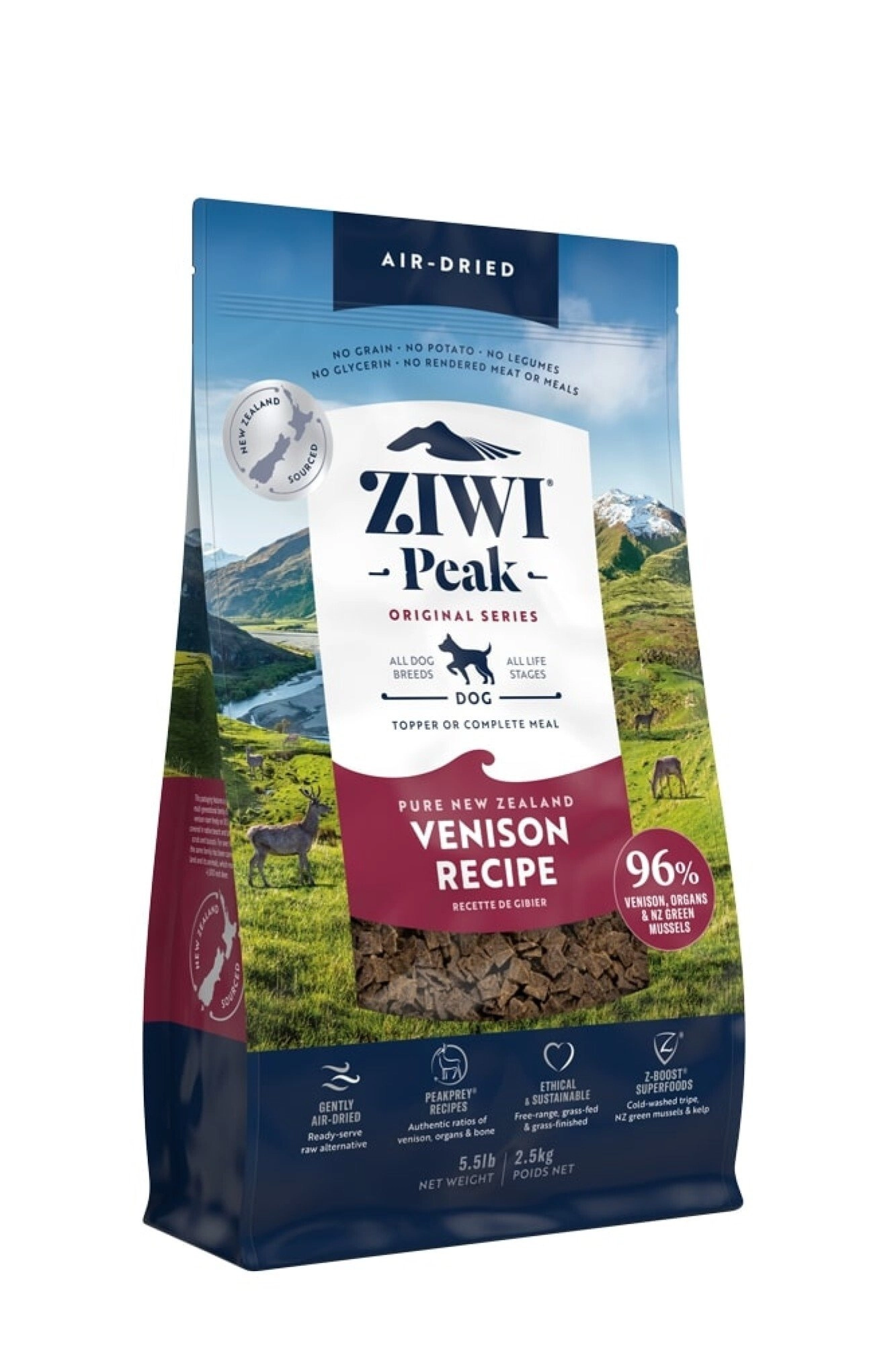 Ziwi Peak Dog Air-Dried Venison ore džiovintas pašaras šunims 1 kg Ziwi Peak Dog Air-Dried Venison ore džiovintas pašaras šunims 1 kg