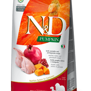 FARMINA N&D PUMPKIN DOG Dry Quail&Pomegr ADULT MEDIUM MAXI 12 kg