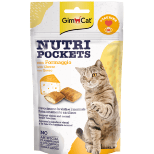 GimCat Nutri Pockets with Cheese & Taurine skanėstai katėms su Sūriu ir Taurinu 60g