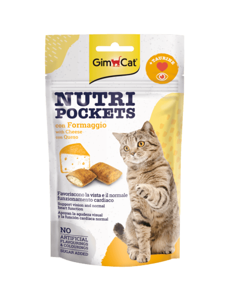 GimCat Nutri Pockets with Cheese & Taurine skanėstai katėms su Sūriu ir Taurinu 60g GimCat Nutri Pockets with Cheese & Taurine skanėstai katėms su Sūriu ir Taurinu 60g