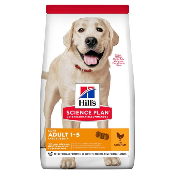 HILL'S SP Canine adult light large breed chicken sausas maistas šunims 14 kg HILL'S SP Canine adult light large breed chicken sausas maistas šunims 14 kg