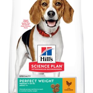 Hill’s SP Canine Adult Perfect Weight Medium vidutinių veislių šunims su vištiena 12kg