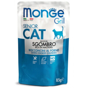 Monge GRILL Cat Pouches Senior MACKEREL 85 g