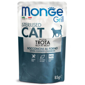 Monge GRILL Cat Pouches Sterilised TROUT 85 g