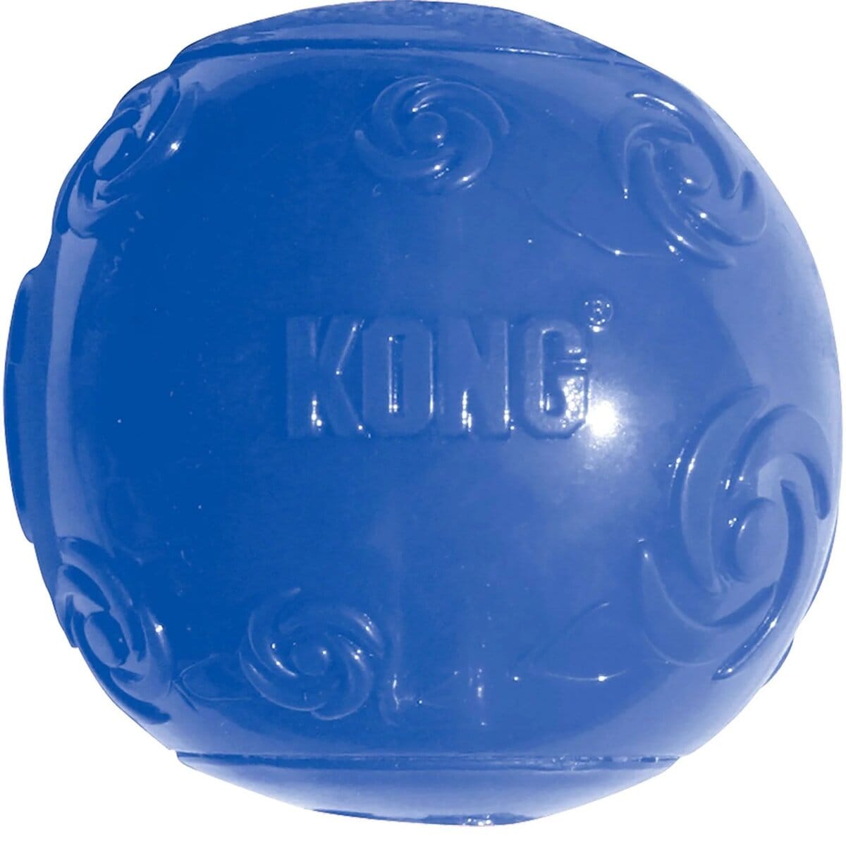 melynas KONG Squeezz Ball-TPR kamuolys, L - 7.5 cm mėlynas