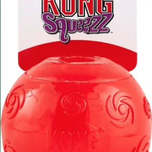 KONG Squeezz Ball-TPR kamuolys, L - 7.5 cm raudonas