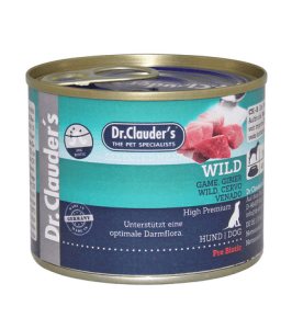 DR. CLAUDER'S drėgnas maistas šunims su žvėriena ir prebiotikais 200g