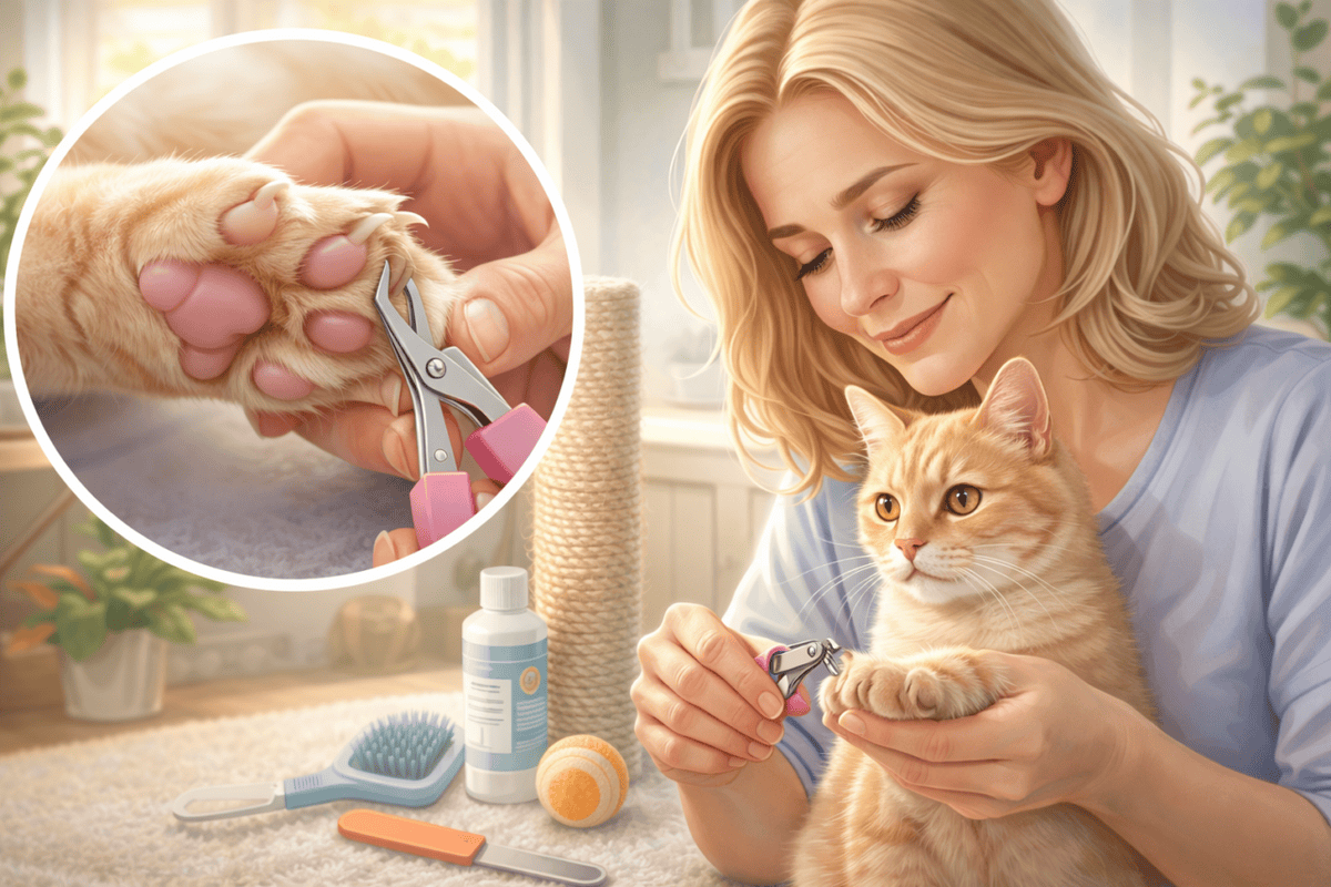 Kačių nagų priežiūra namuose