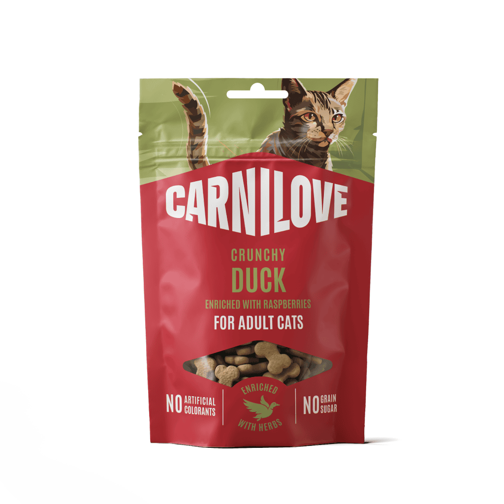 CARNILOVE Crunchy Snack Duck enriched with Raspberries skanėstai katėms 50 g CARNILOVE Crunchy Snack Duck enriched with Raspberries skanėstai katėms 50 g