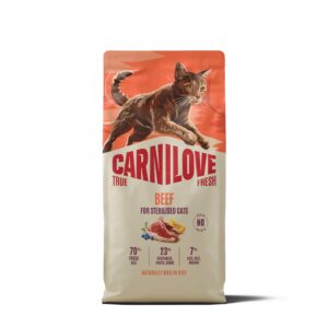 CARNILOVE TRUE FRESH Cat Dry Beef Adult Cat Sterilised sausas maistas katėms 6kg