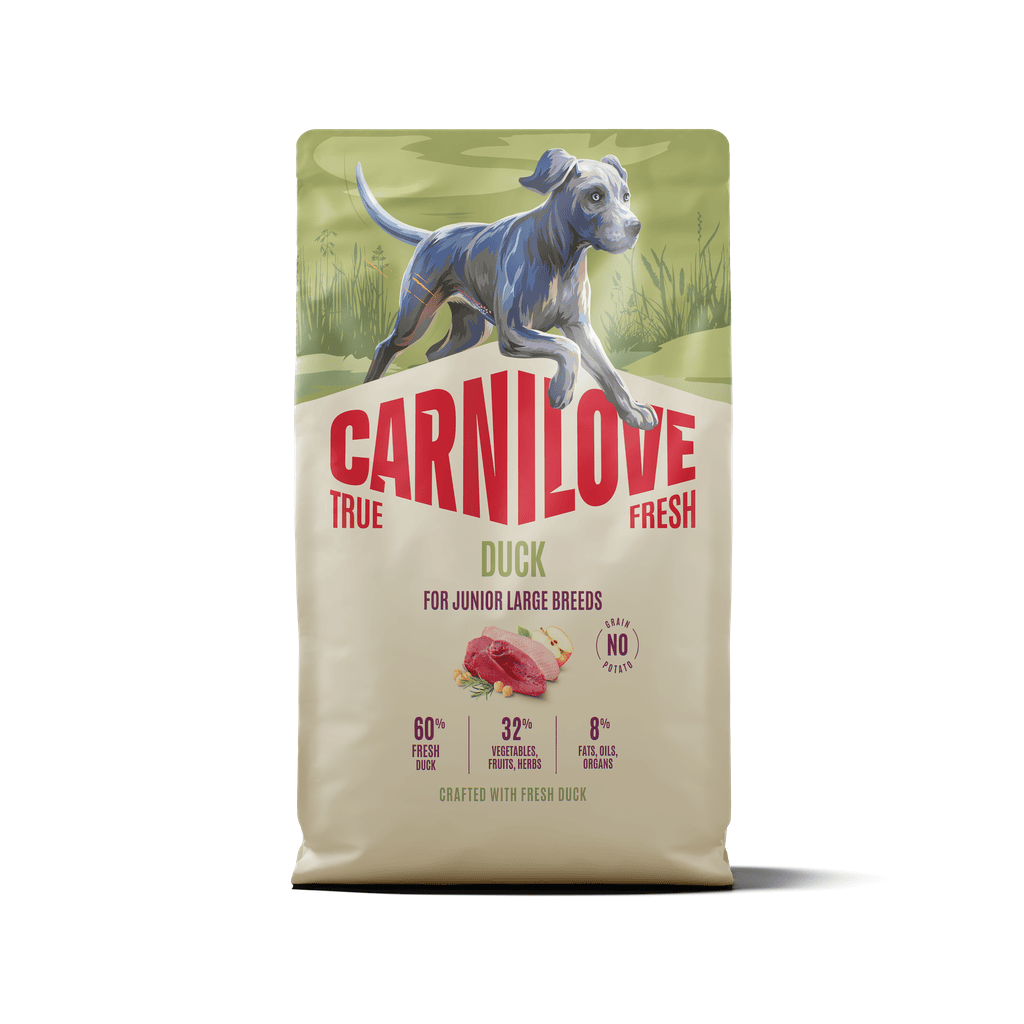 CARNILOVE TRUE FRESH Dog Duck Junior Large Breed sausas pašaras šuniukams 4 kg CARNILOVE TRUE FRESH Dog Duck Junior Large Breed sausas pašaras šuniukams 4 kg