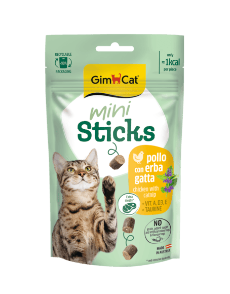 GIMCAT MINI STICKS CHICKEN WITH CATNIP 50 G GIMCAT MINI STICKS CHICKEN WITH CATNIP 50 G