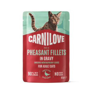 CARNILOVE Gravy rich in Pheasant enriched with Raspberry Leaves konservuotas pašaras katėms 85 g