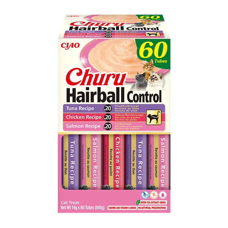 Churu Hairball kreminis skanėstas katėms su vištiena 60 vnt Churu Hairball kreminis skanėstas katėms su vištiena 60 vnt